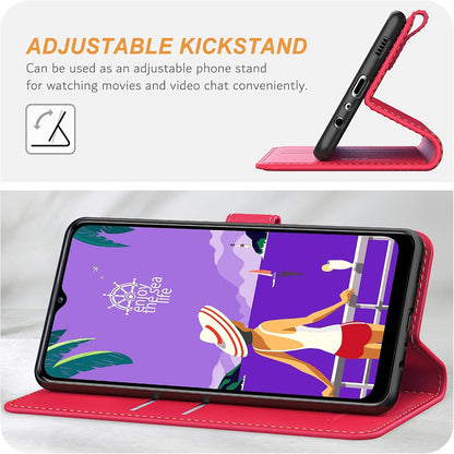 Handyhülle Samsung Galaxy A12/M12 Premium Leder Tasche Rot