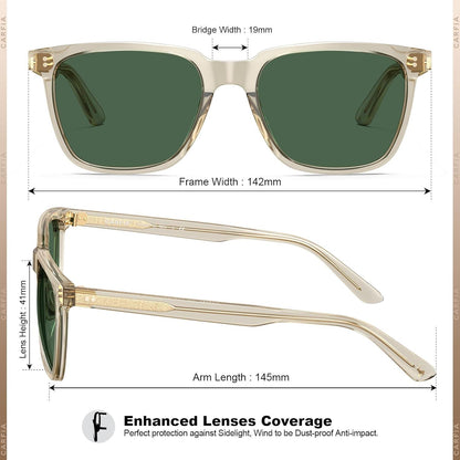 CARFIA Herren Sonnenbrille Polarisiert Rechteckig UV-Schutz