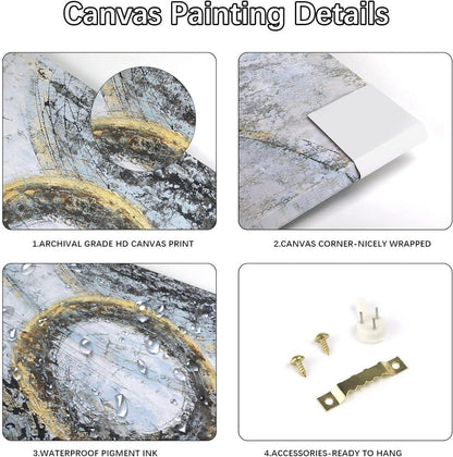 Blaues Baum Leinwand Bild mit Rahmen für Zuhause 30x40cm