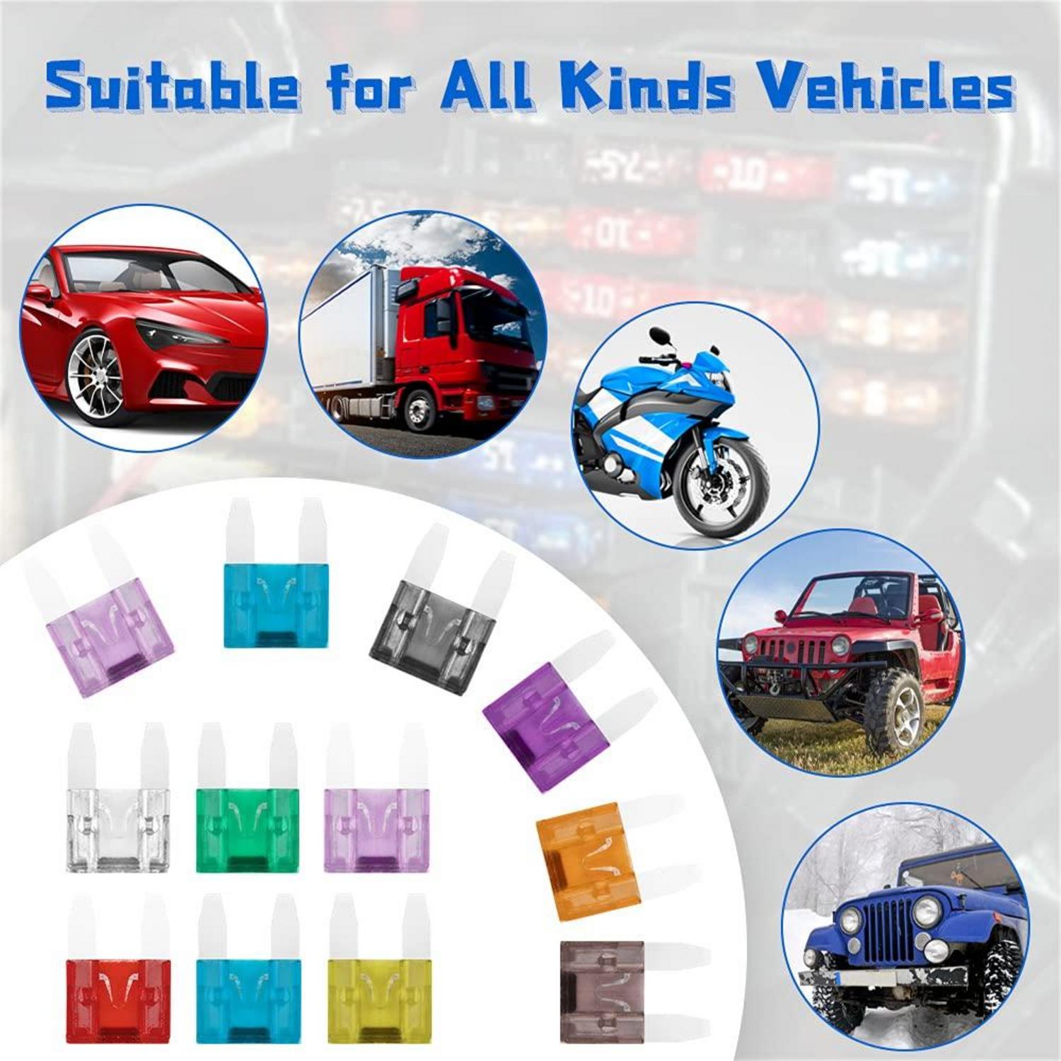 URAQT Mini Auto Sicherungen Set 120-teilig mit Aufbewahrungskoffer und Abzieher