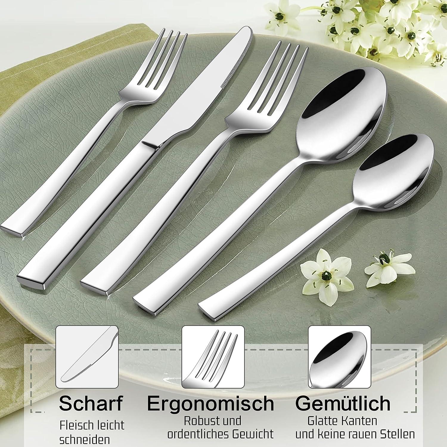 30-teiliges Edelstahl Besteckset für 6 Personen