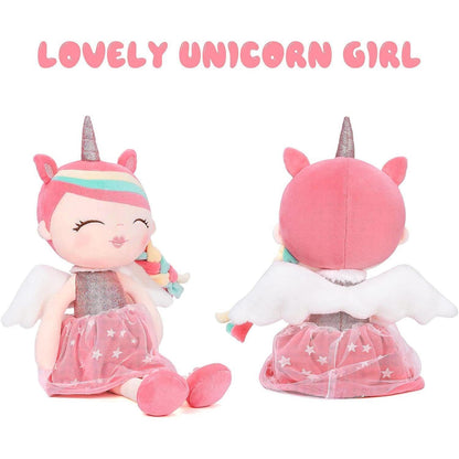 Einhorn Plüschpuppe Mädchen 40cm Weiche Stoffpuppe Geschenk