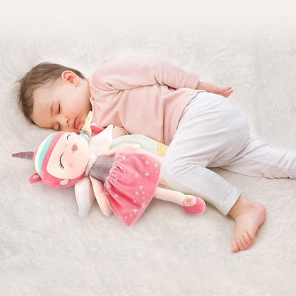 Einhorn Plüschpuppe Mädchen 40cm Weiche Stoffpuppe Geschenk