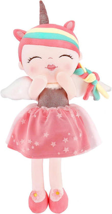 Weiche Einhorn Plüschpuppe 40cm Mädchen Geschenk mit Geschenktüte