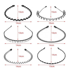 Metall Haarreifen Set 6 Stück Schwarz Stirnband Zubehör
