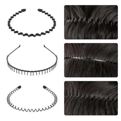 6er Set Schwarz URAQT Metall Haarreifen Stirnbänder für Damen Herren
