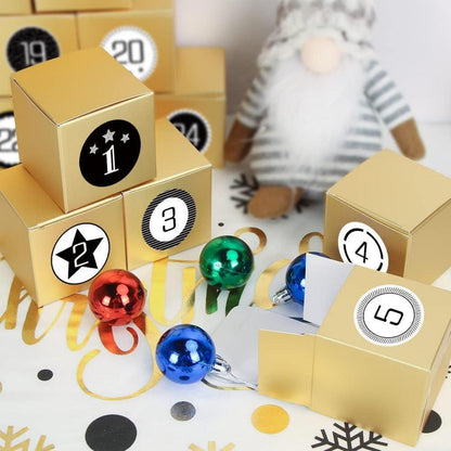 DIY Adventskalender zum Befüllen 24 Schachteln Goldene Box