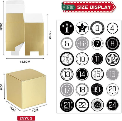 DIY Adventskalender zum Befüllen 24 Schachteln Goldene Box