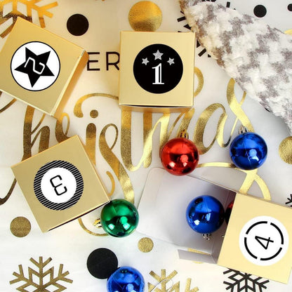 Adventskalender zum Befüllen 24 goldene Schachteln DIY Geschenkboxen