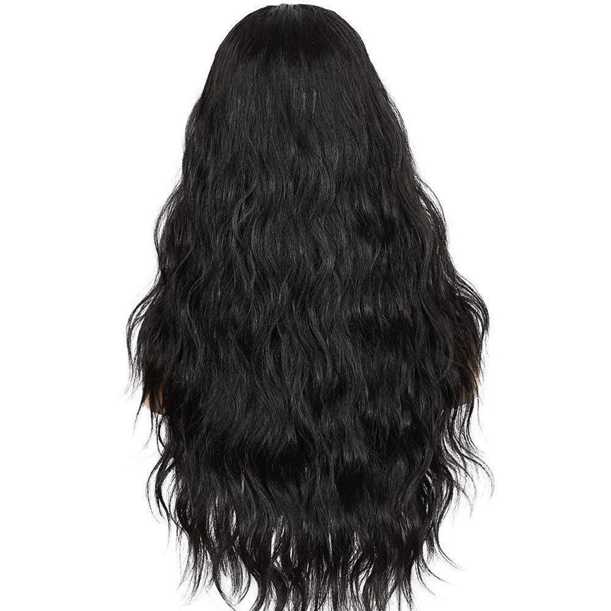 Synthetische Body Wave Stirnband Perücke – Lang, Schwarz, 26 Zoll