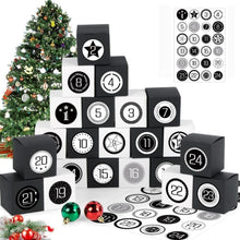 Adventskalender Schwarz Weiß Befüllen DIY Geschenkboxen 24