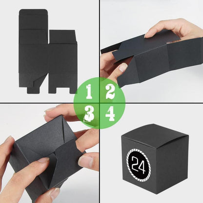 Adventskalender Schwarz Weiß Befüllen DIY Geschenkboxen 24