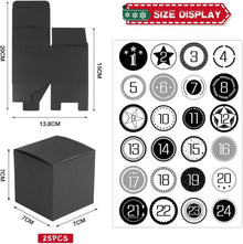Adventskalender zum Befüllen 24 DIY Geschenkboxen Schwarz