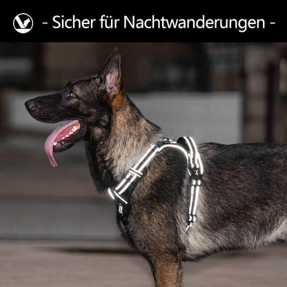 Hundegeschirr mit Front-D-Ring, atmungsaktiv, verstellbar, L Schwarz