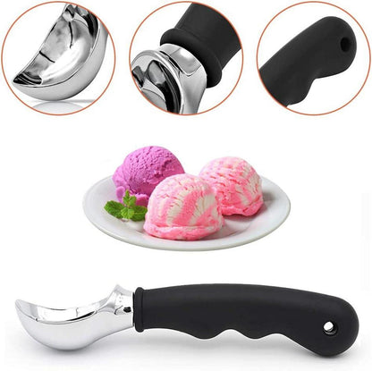 Eisportionierer Edelstahl Antihaft mit Gummierter Griff 19.5cm