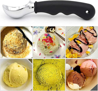 Eisportionierer Edelstahl Antihaftlöffel mit Gummierter Griff