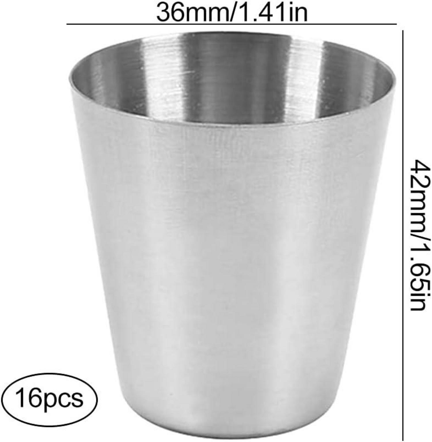 Edelstahl Shot Gläser 16 Stück 30ml Stapelbar Trinkbecher