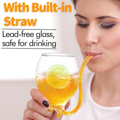 Vampir-Weinglas 2er Set Cocktail-Gläser 360ml Trinkschlauch