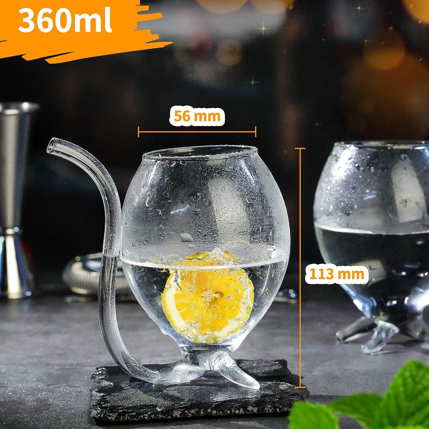 Vampir-Weinglas 2er Set Cocktail-Gläser 360ml Trinkschlauch