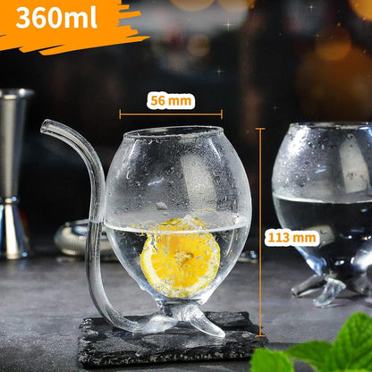 Vampir-Weinglas 2er Set Cocktail-Gläser 360ml Trinkschlauch