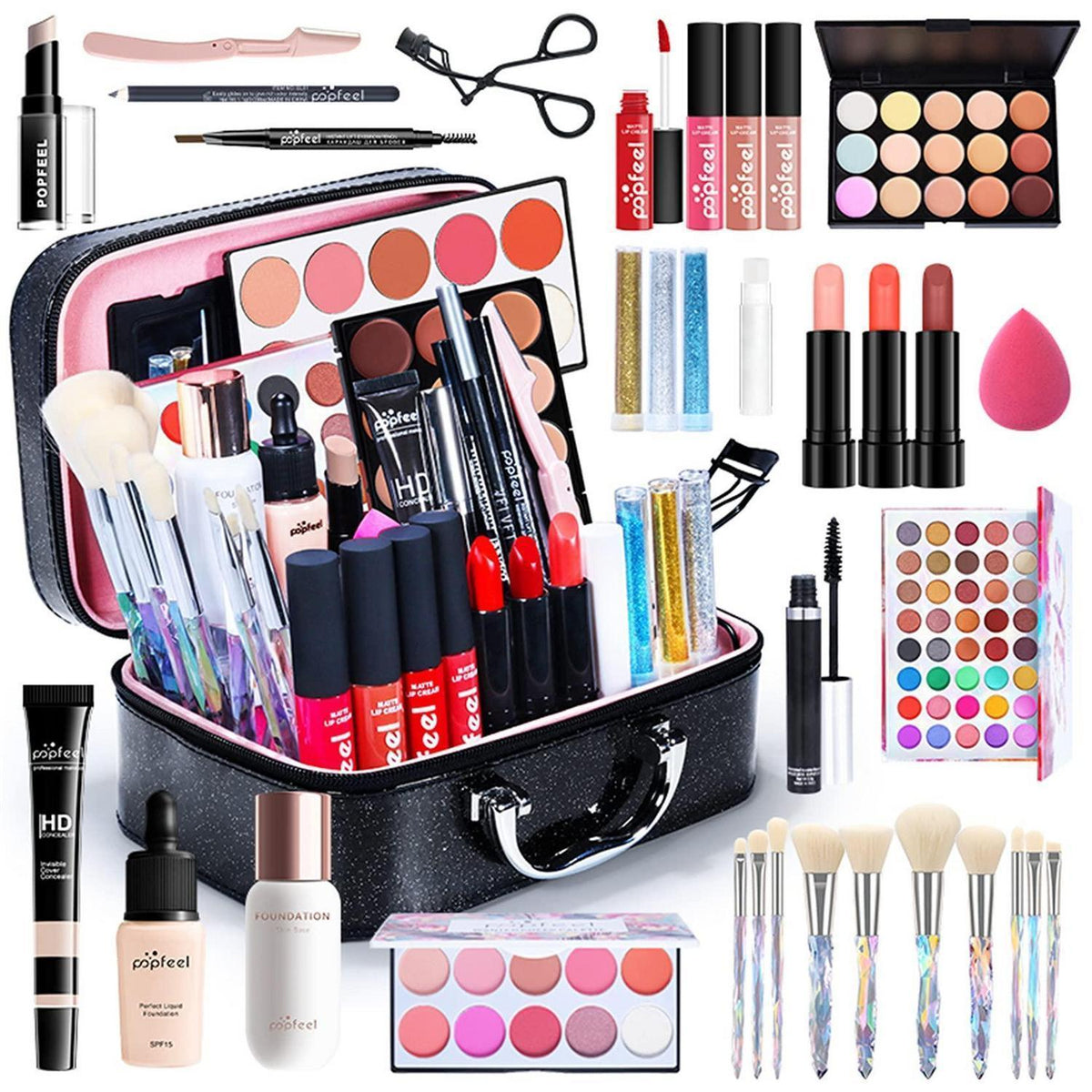 Professionelles Make-up Set 34tlg. mit Schminktasche