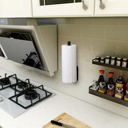 Schwarzer Küchenrollenhalter Selbstklebend Wandmontage 30 cm