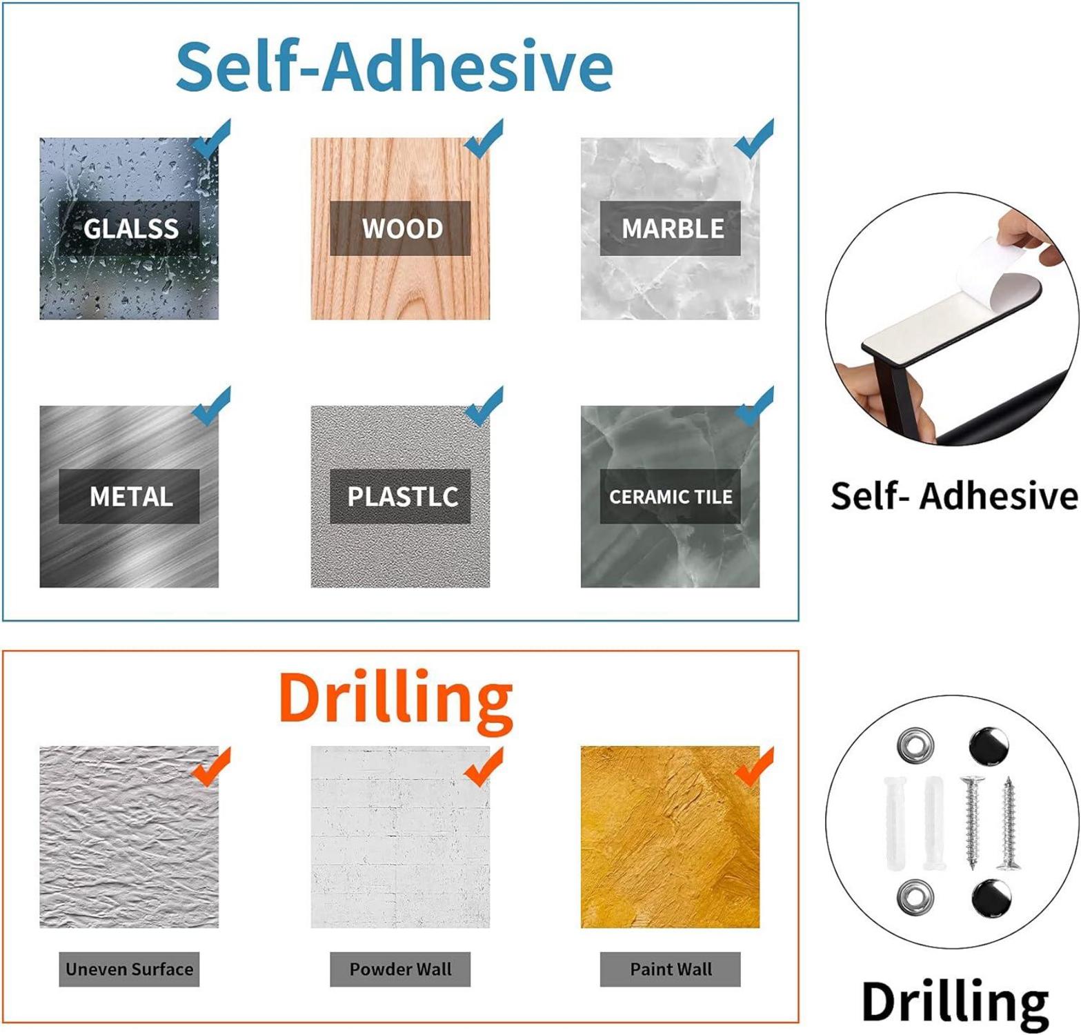 Schwarzer Selbstklebender Küchenrollenhalter für Wandmontage
