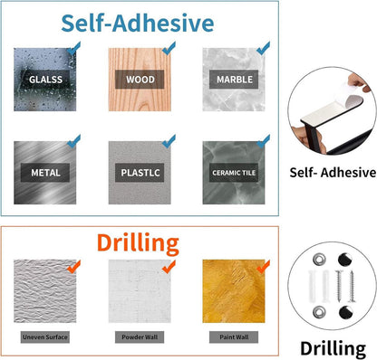 Schwarzer Selbstklebender Küchenrollenhalter für Wandmontage