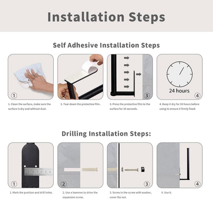 Küchenrollenhalter schwarz selbstklebend Wandmontage OBODING