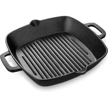 Gusseisen Grillpfanne 32x27,5 cm mit Ausgießer und 2 Henkeln