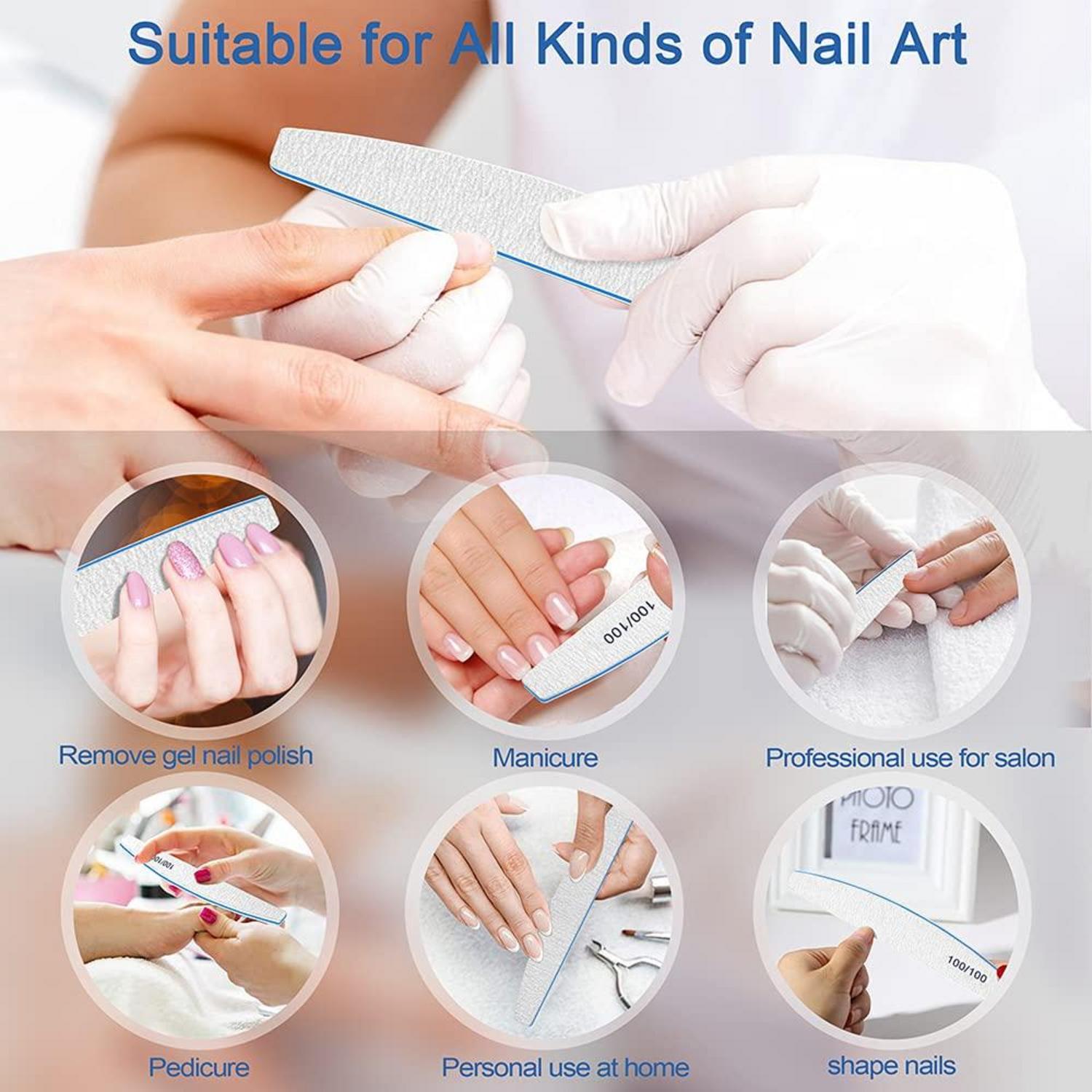 Nagelfeilen Set 100/100 Grit doppelseitig waschbar 12 Stück