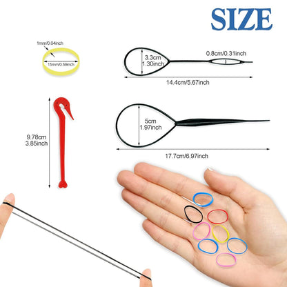 1000 Mini Haargummis Set Mädchen Elastisch Bunt für