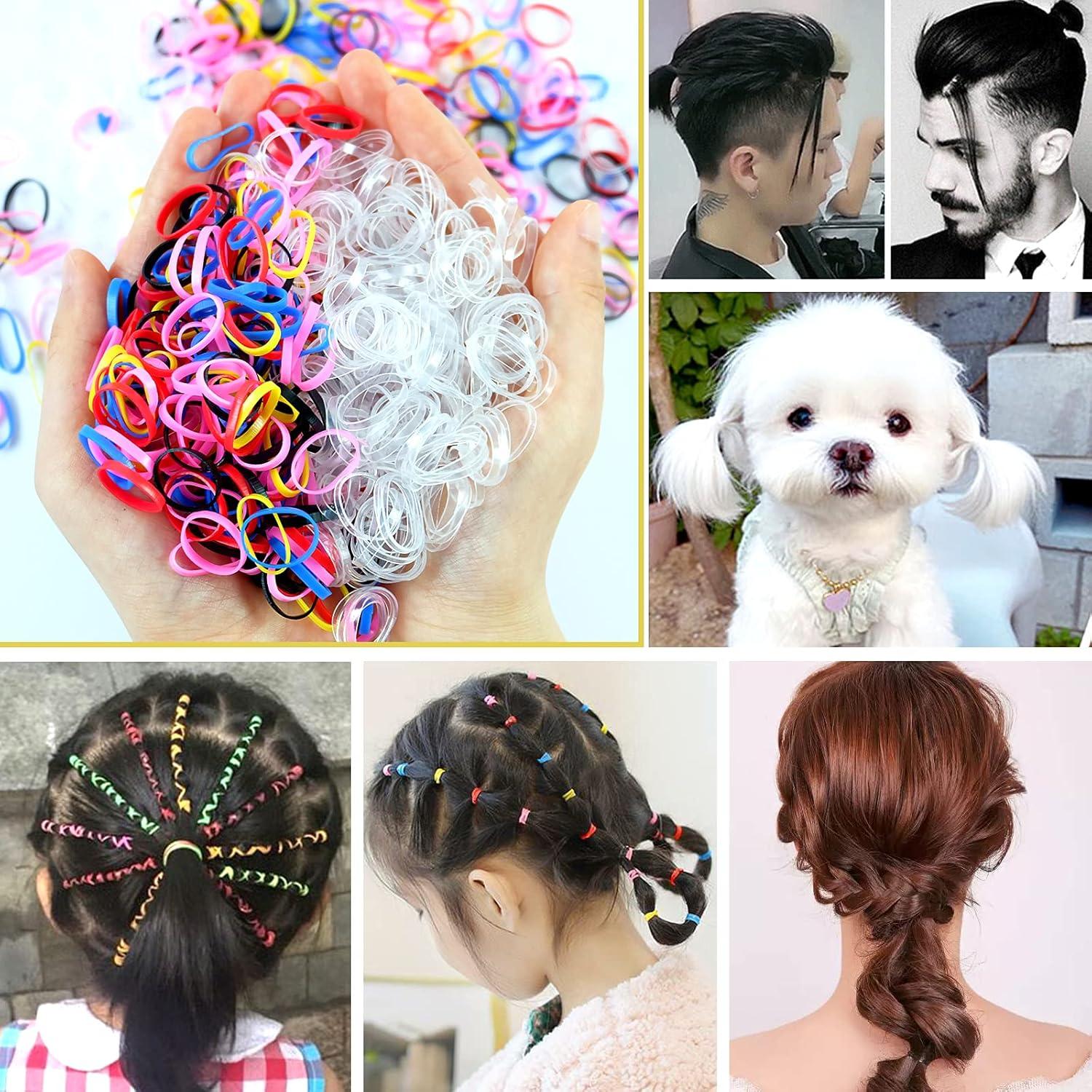 1000 Mini Haargummis Haar Mädchen Gummi Set Elastisch Dreadlocks Flechthilfe