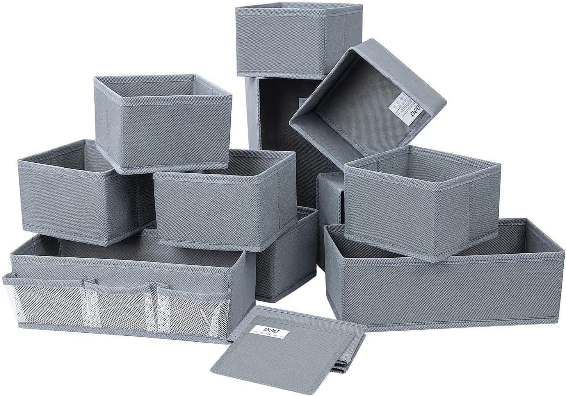 DIMJ Schubladen Organizer Kleiderschrank Stoff Ordnungssystem 12er Set