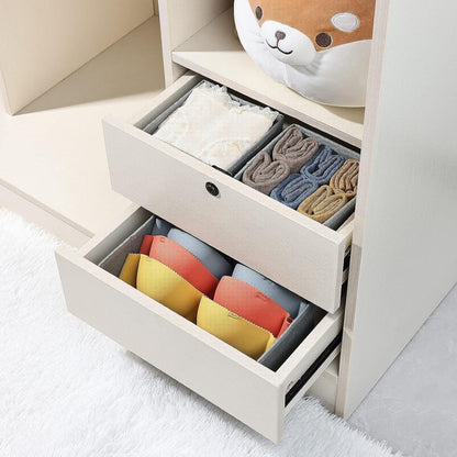 Stoff Schubladen Organizer für Kleiderschrank - 12er Set, Hellgrau