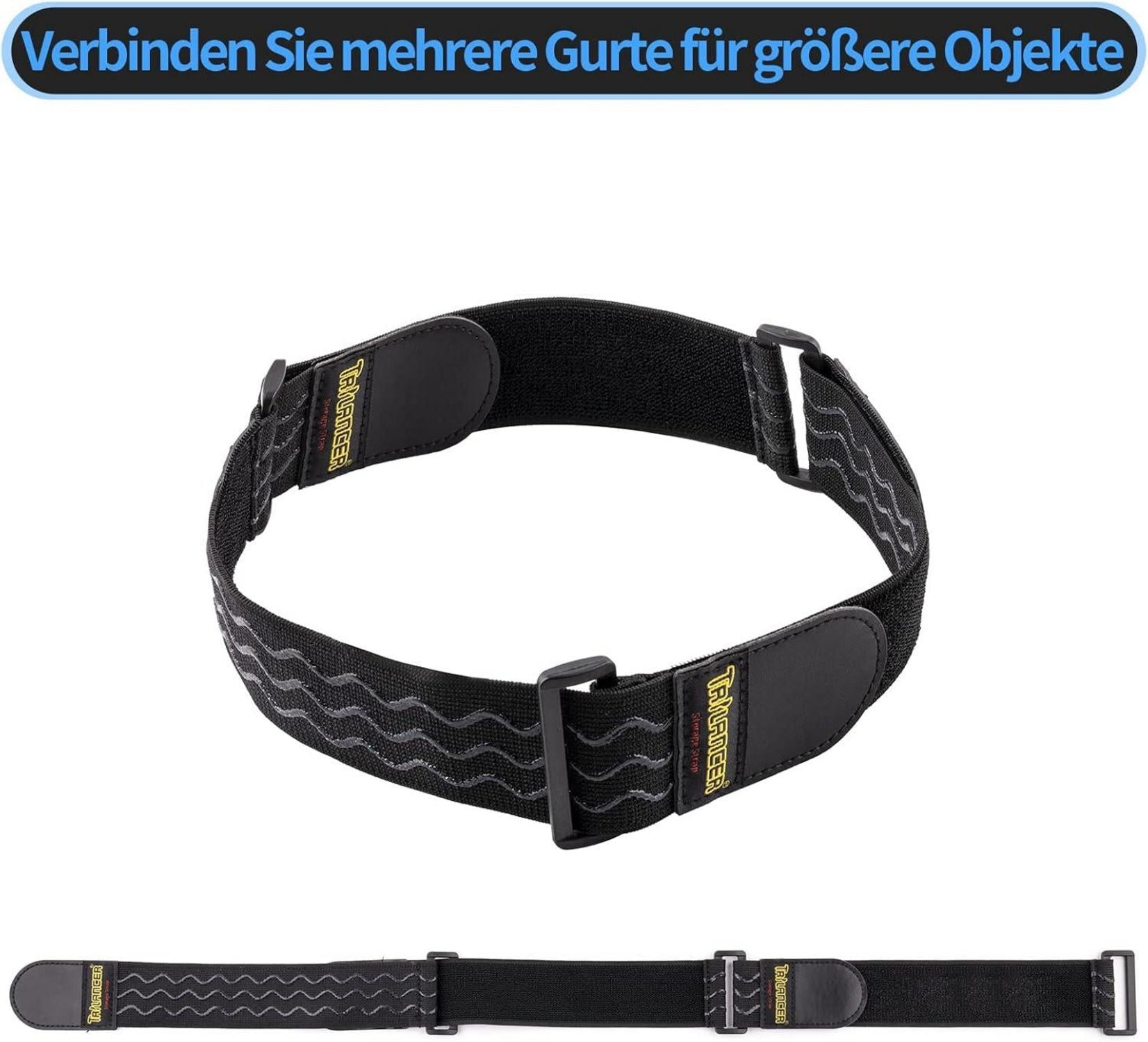 Trilancer Gurtbänder 30x5cm Elastisch mit Klett 8er-Pack Kabelschlauch