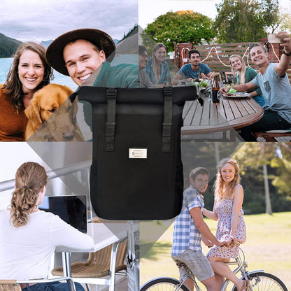 KeKour Laptop Rucksack Damen 17 Zoll Braun