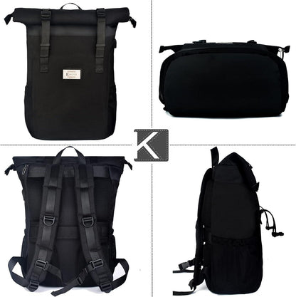 KeKour Laptop Rucksack Damen 12-17 Zoll Schulrucksack Braun