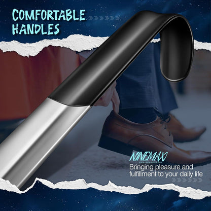 NINEMAX Metall Schuhlöffel Lang Edelstahl 42cm Stabil Shoe Horn 2er Pack