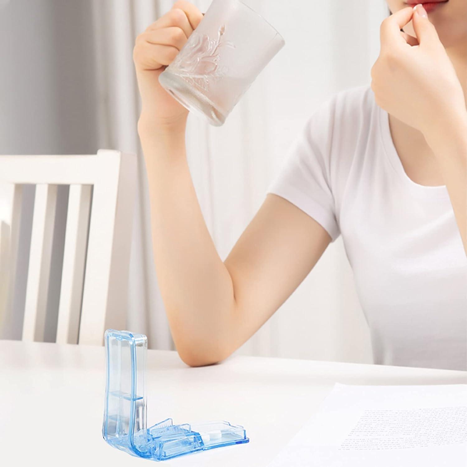 Tablettenteiler Medikamententeiler für Große und Kleine Tabletten Blau