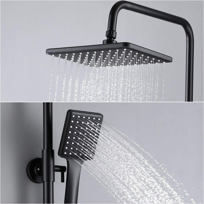 Duscharmatur Schwarz Matt Höhenverstellbar Regendusche Handbrause