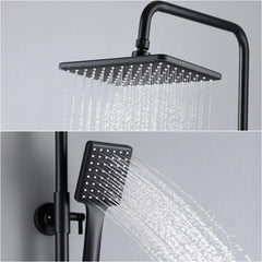 Duscharmatur Schwarz Matt Höhenverstellbar Regendusche Handbrause