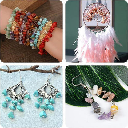 DIY Schmuck Set 24 Farben Naturstein Perlen 5-7mm 1073 Stk