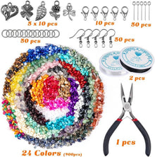 DIY Schmuck Set 24 Farben Naturstein Perlen 5-7mm 1073 Stk