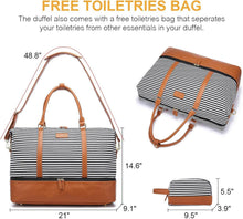 Große Damen Reisetasche Weekender Canvas PU-Leder Handgepäck
