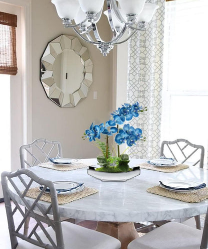 Künstliche Orchidee Phalaenopsis Bonsai Blau Deko 38CM Topf