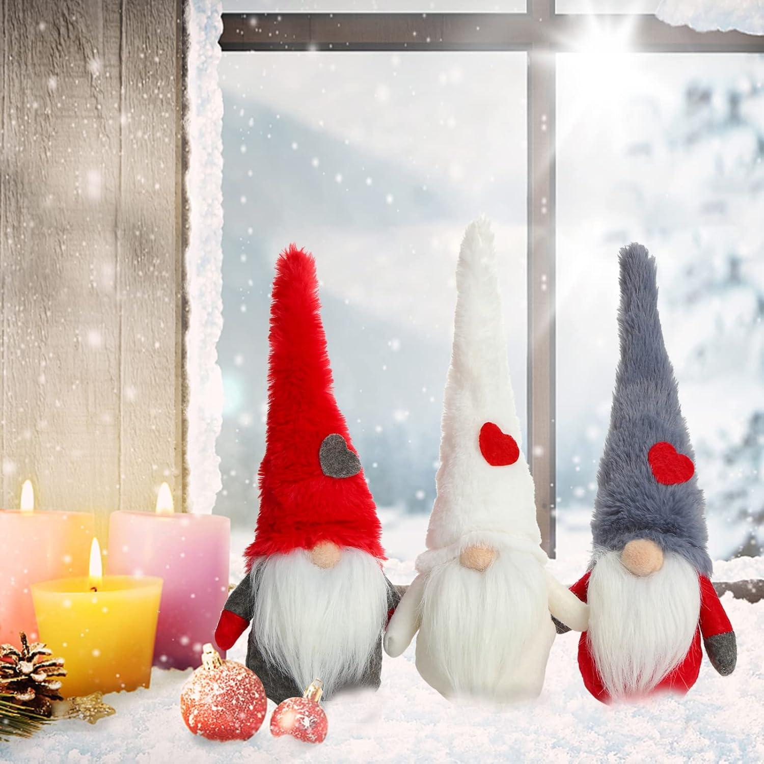 Weihnachtsdeko Wichtel 3 Stück Handgemachte Figuren 29.5cm Santa Tomte