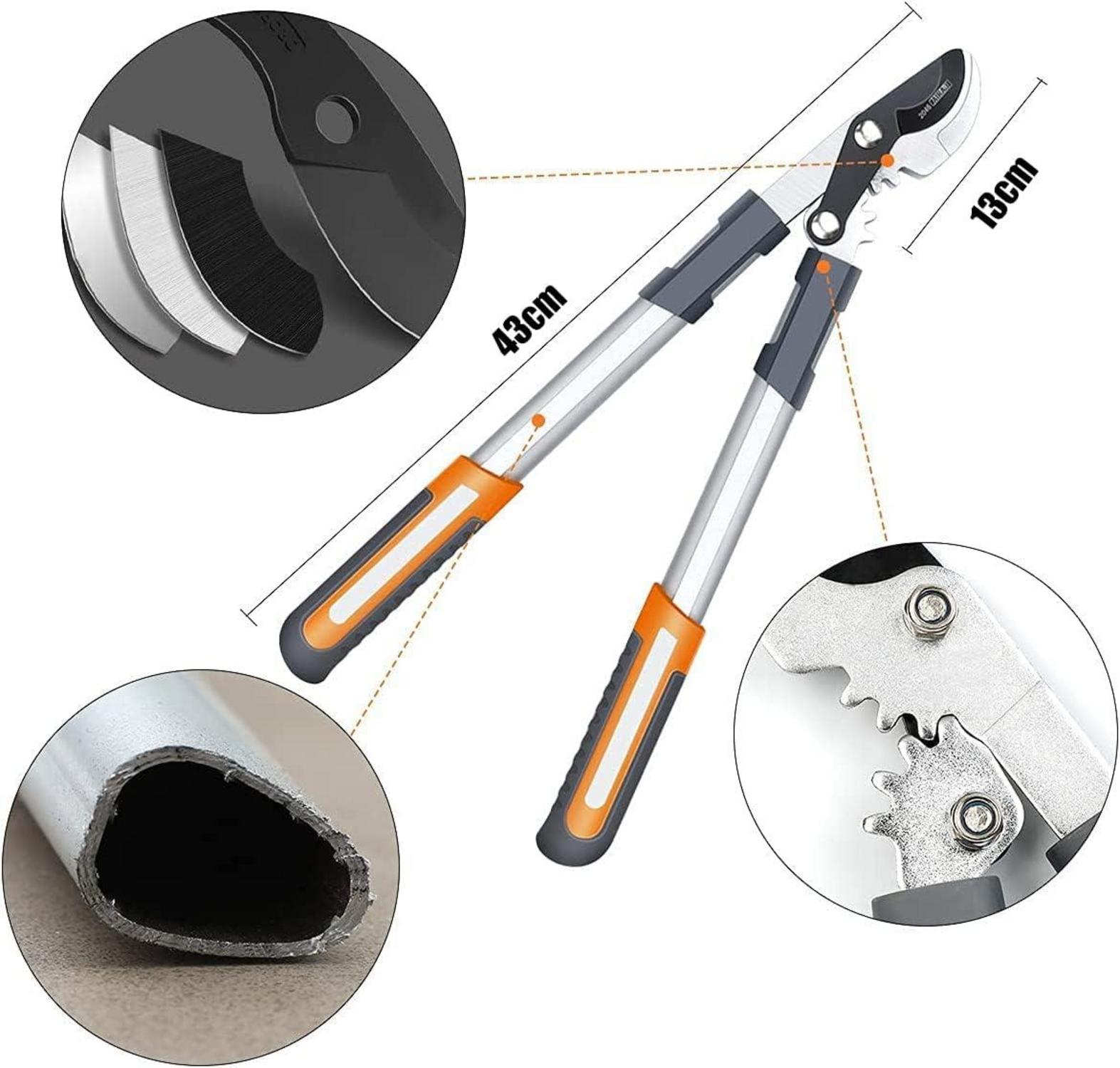 AIRAJ Bypass Astschere mit SK-5 Kohlenstoffstahlklinge - 30 mm Astschere 43 cm