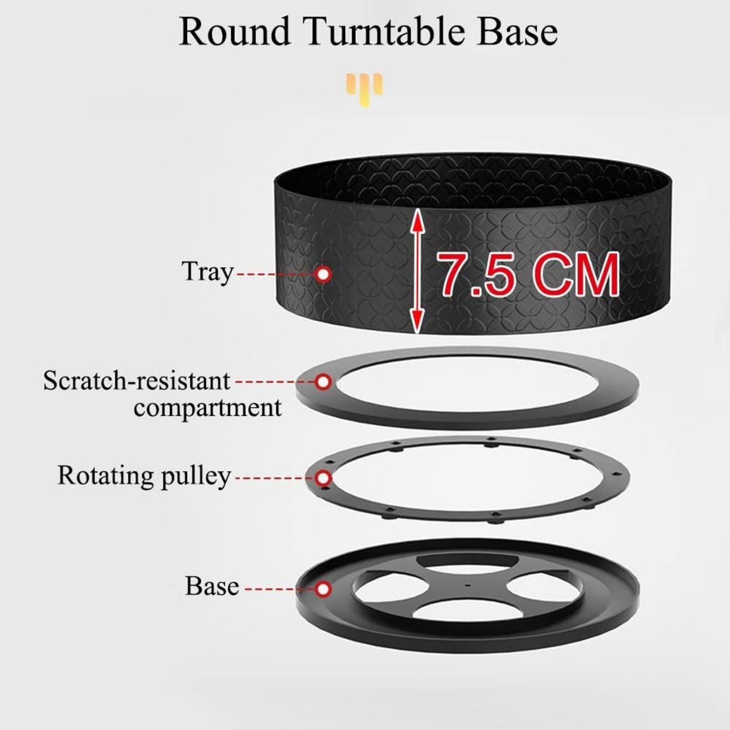 YunNasi Gewürzregal Drehbar Schwarz Lazy Susan Küchen Organizer 360° Rotation 2 Etagen