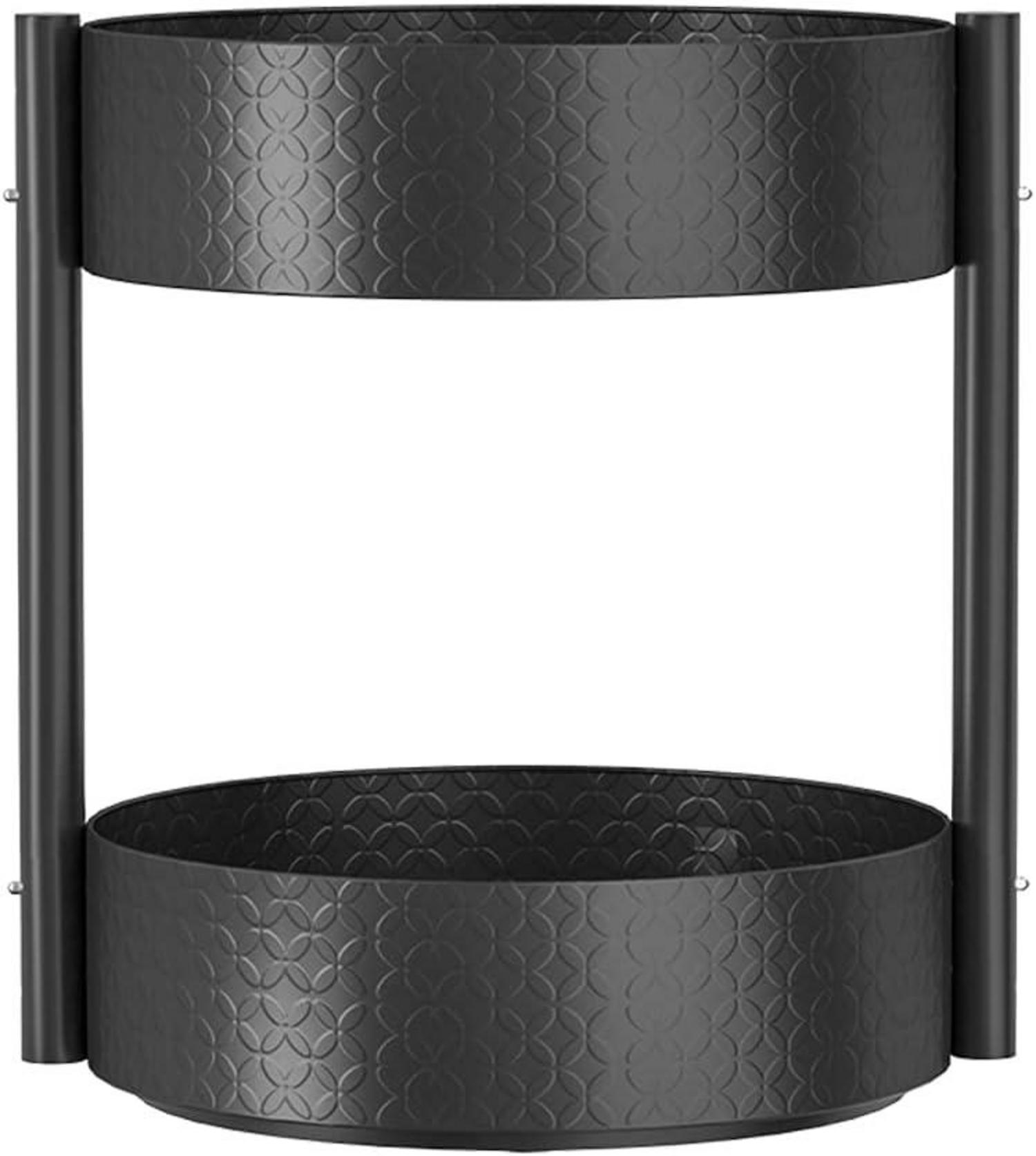 Drehbares Gewürzregal Schwarz Kohlenstoffstahl Lazy Susan Organizer